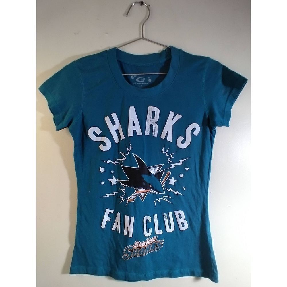 G-lll Sports For Her Sharks Fan Club Tee Size Small Teal